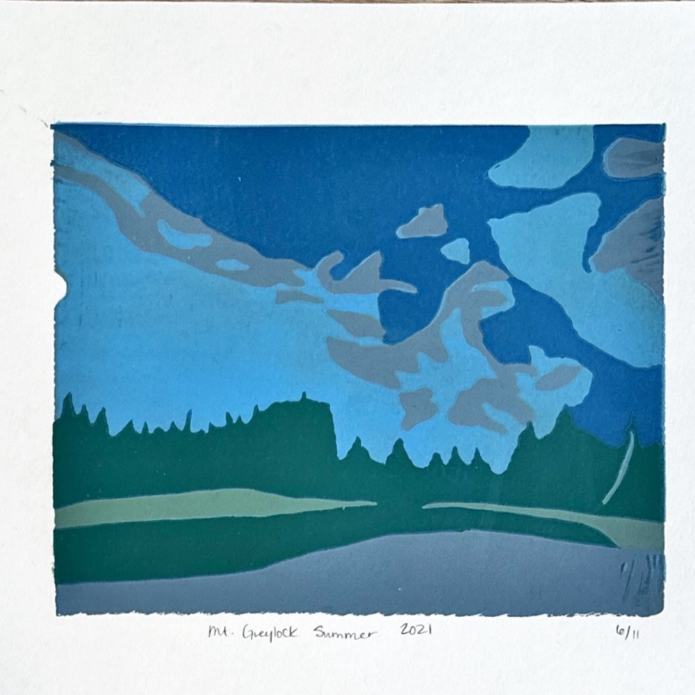 Blue and Green Landscape Art Print